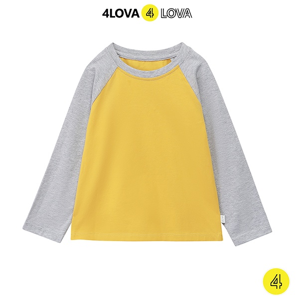 Áo thun dài tay 4LOVA cổ tròn trơn unisex cho bé trai, bé gái chất cotton cao cấp hàng chính hãng