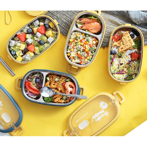 Hộp cơm văn phòng 2 tầng inox có quai xách tiện dụng, hộp cơm bỏ lồ vi sóng,hộp cơm băn phòng,hộp cơm | BigBuy360 - bigbuy360.vn