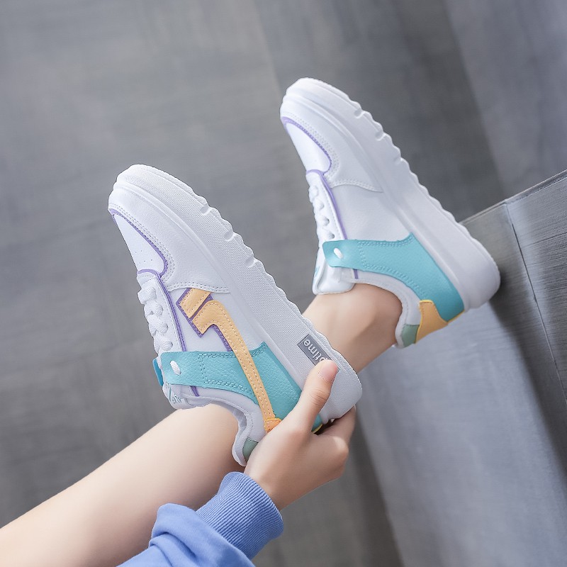 Giày thể thao nữ, giày sneaker nữ da mềm phối màu siêu đẹp, đế cao su non 3cm đi êm chân