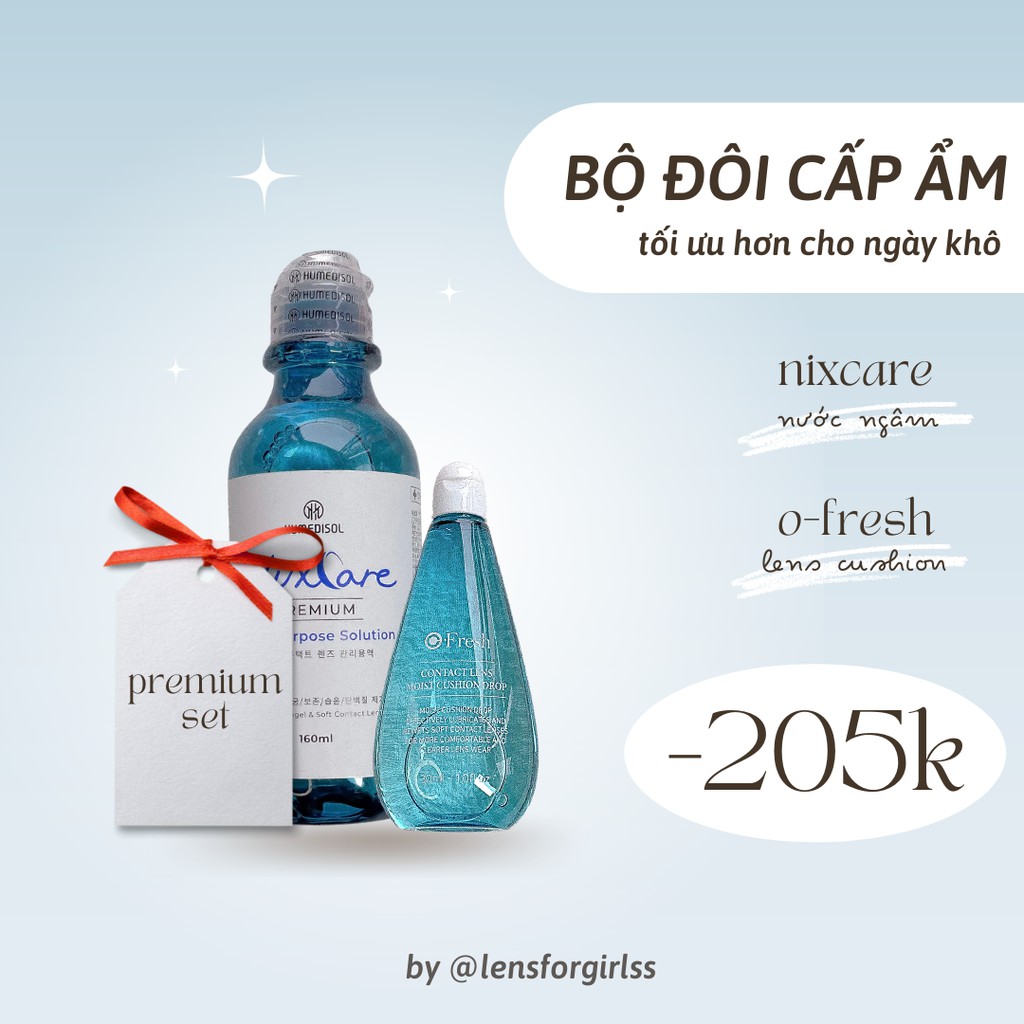 Bộ đôi cấp ẩm nước ngâm và nhỏ mắt Nixcare x Ofresh chính hãng Olens