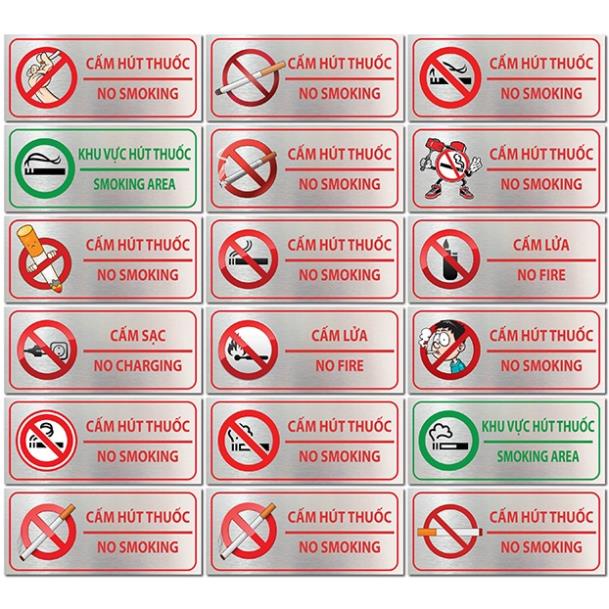 Cấm hút thuốc, biển báo No smoking, bảng báo No smoking, bảng cấm hút thuốc, khu vực hút thuốc giá tốt nhất