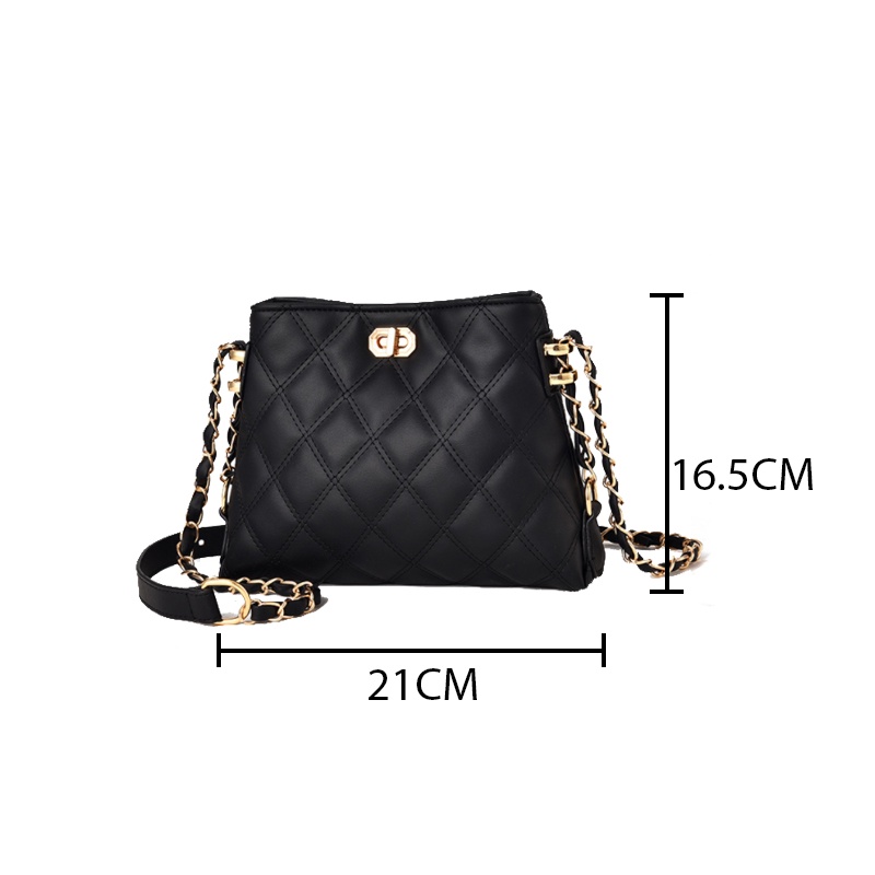 Túi trần trám thời trang bucket túi xách nữ công sở túi đeo chéo nữ dây xích