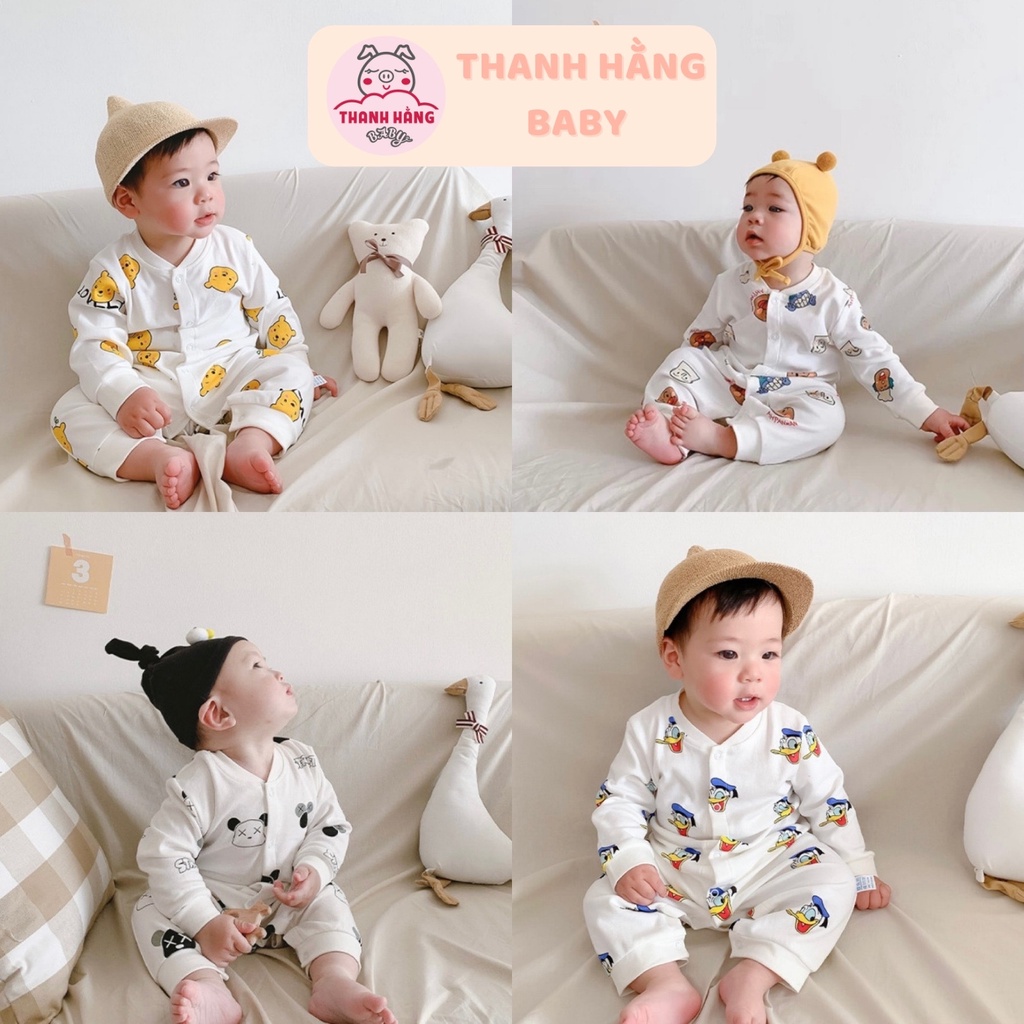 Body dài tay cho bé, body liền thân bé trai bé gái Thanh hằng baby từ 3 - 13 kg