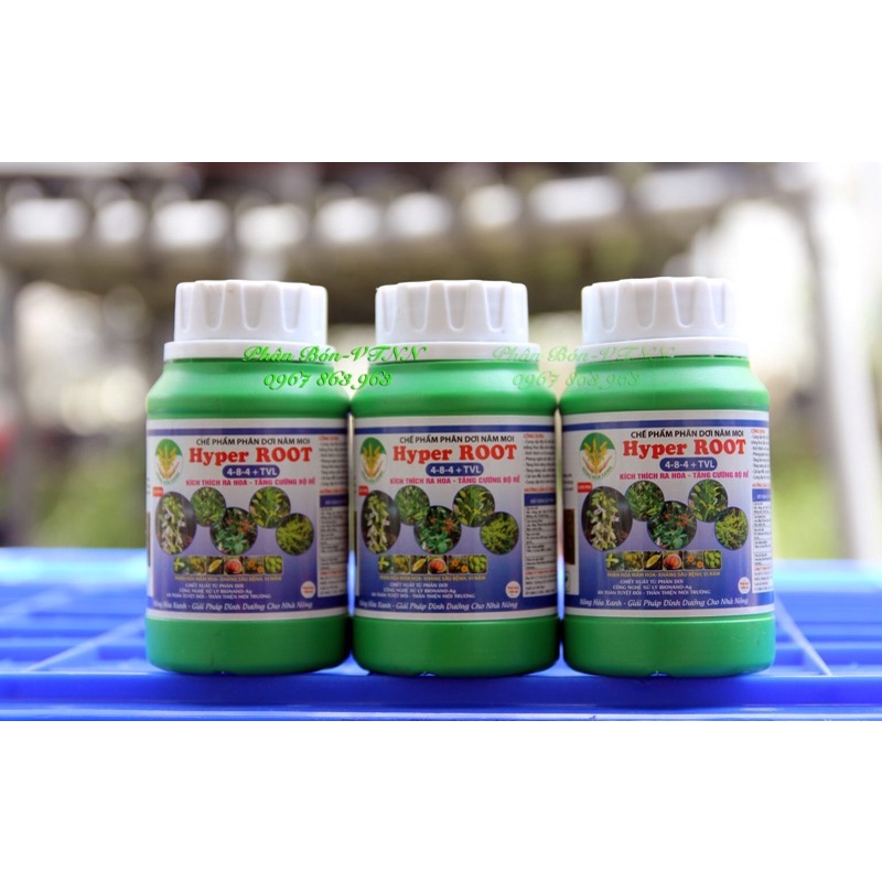 Phân dơi HYPER ROOT 4-8-4 kích thích ra rễ,bung đọt,nảy chồi mạnh,hoa nhiều,giảm rụng trái,chai 180m
