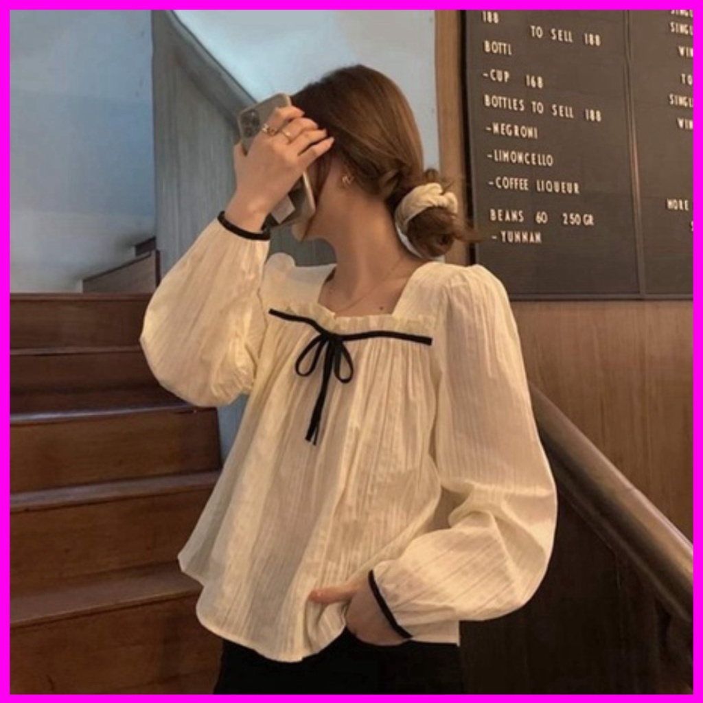 áo babydoll cổ vuông tiểu thư ullzang hàng QC A289 freeship50k