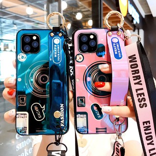 Ốp Điện Thoại Silicon Mềm Hình Máy Ảnh Có Dây Đeo Cổ Cho Realme C12 6.5 Inch C15 C11 C3 5s 5i 6s 6i