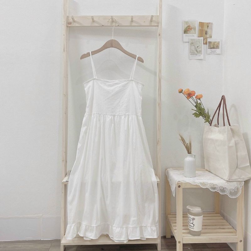 HÀNG SẴN HÀNG SẴN ĐẦM MAXI TRẮNG 2S XẾP LI NGỰC SIÊU HOT SIÊU HOT | BigBuy360 - bigbuy360.vn