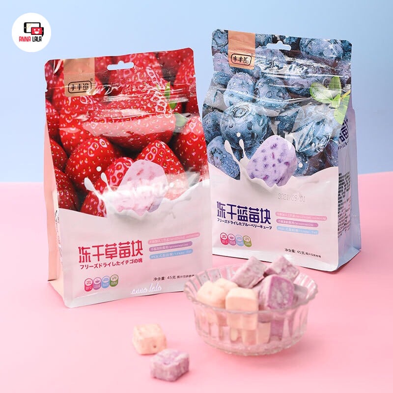 Sữa chua khô hoa quả sấy lạnh nhiều vị gói 45gram