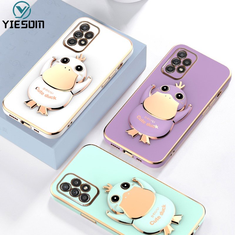 Ốp Điện Thoại Silicon Mềm Chống Sốc Có Giá Đỡ Hình Vịt Dễ Thương Cho Samsung Galaxy A32 4G A52 A52S A72 5G A22 A12