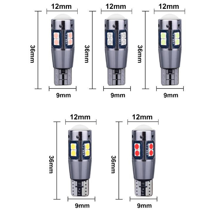 Bóng LED Canbus Kevanly T10 W5W 194 168 3030 10 SMD gắn đèn lùi/bảng điều khiển/trần xe ô tô