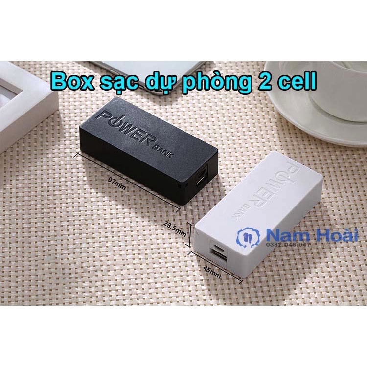Box sạc dự phòng 2 cell pin vỏ nhựa