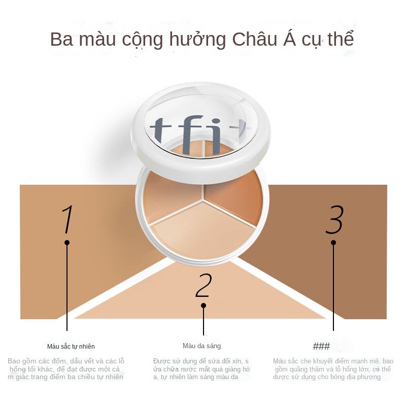Kem che khuyết điểm TFIT ba màu che phủ các vết thâm trên khuôn mặt mụn trứng cá và quầng thâm