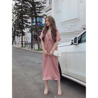 váy lụa xoắn ngực cao cấp
