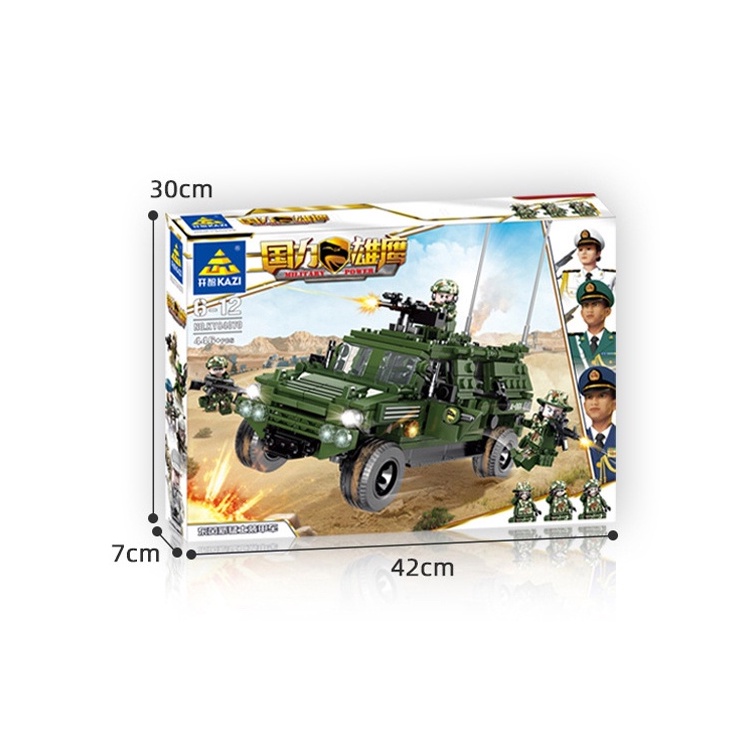 Đồ chơi Lắp ráp Humvee Quân sự, Kazi 84070 Jeep Car, Xếp hình thông minh, Mô hình quân sự