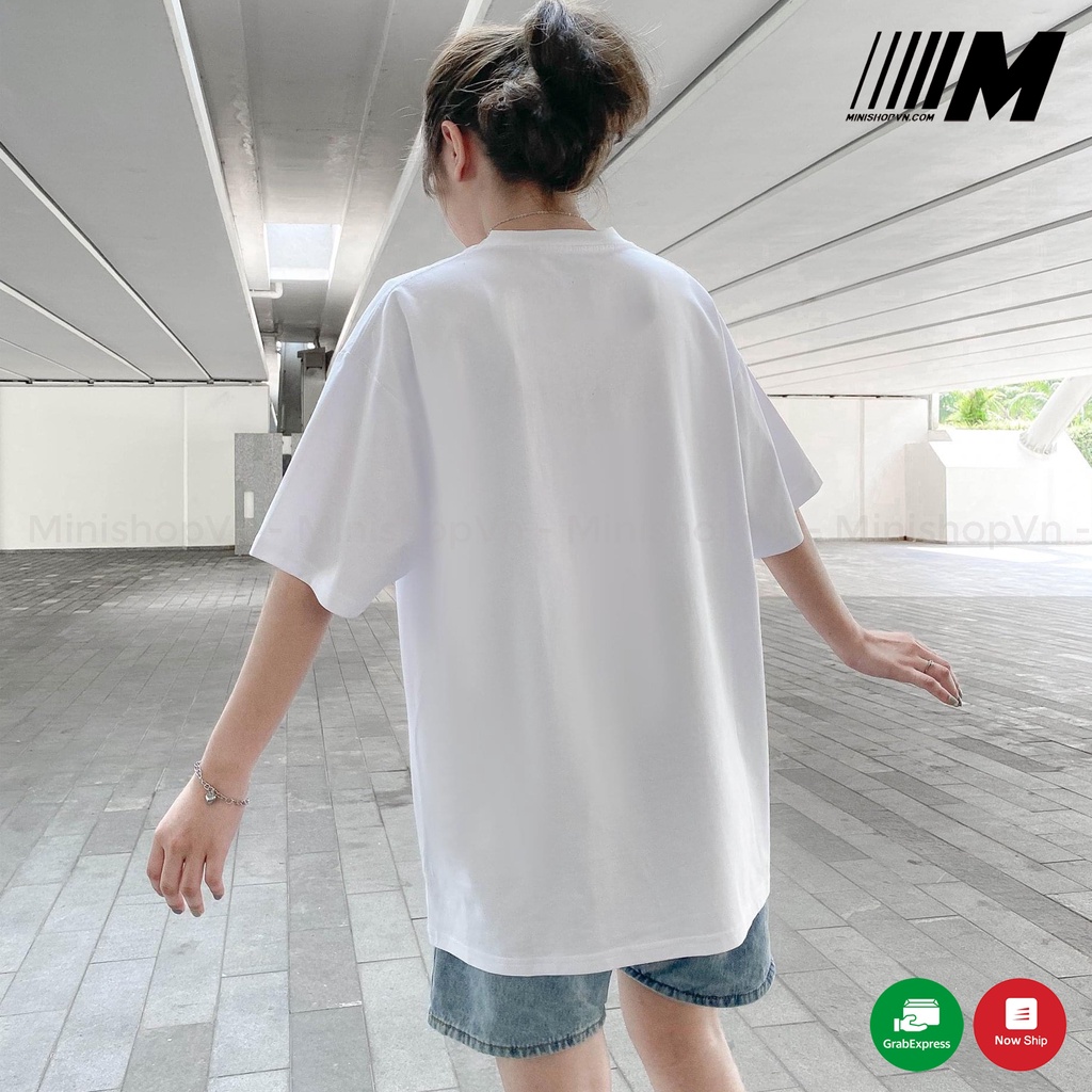 Áo phông trơn unisex, áo phông hình giá rẻ tay lỡ form rộng chất thun cotton mềm mát MInishop VN