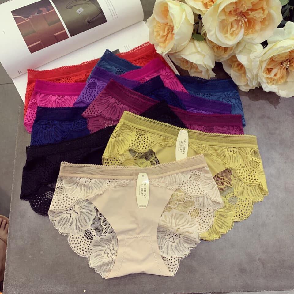 Quần Lót Nữ Ren Sexy thiết kế họa tiết ren xuyên thấu siêu gợi cảm quyến rũ - QL 8423