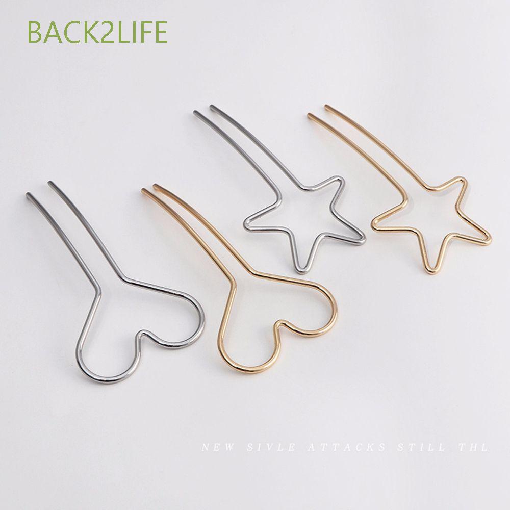 Trâm cài tóc hình ngôi sao/trái tim phong cách Hàn Quốc đơn giản cho nữ BACK2LIFE