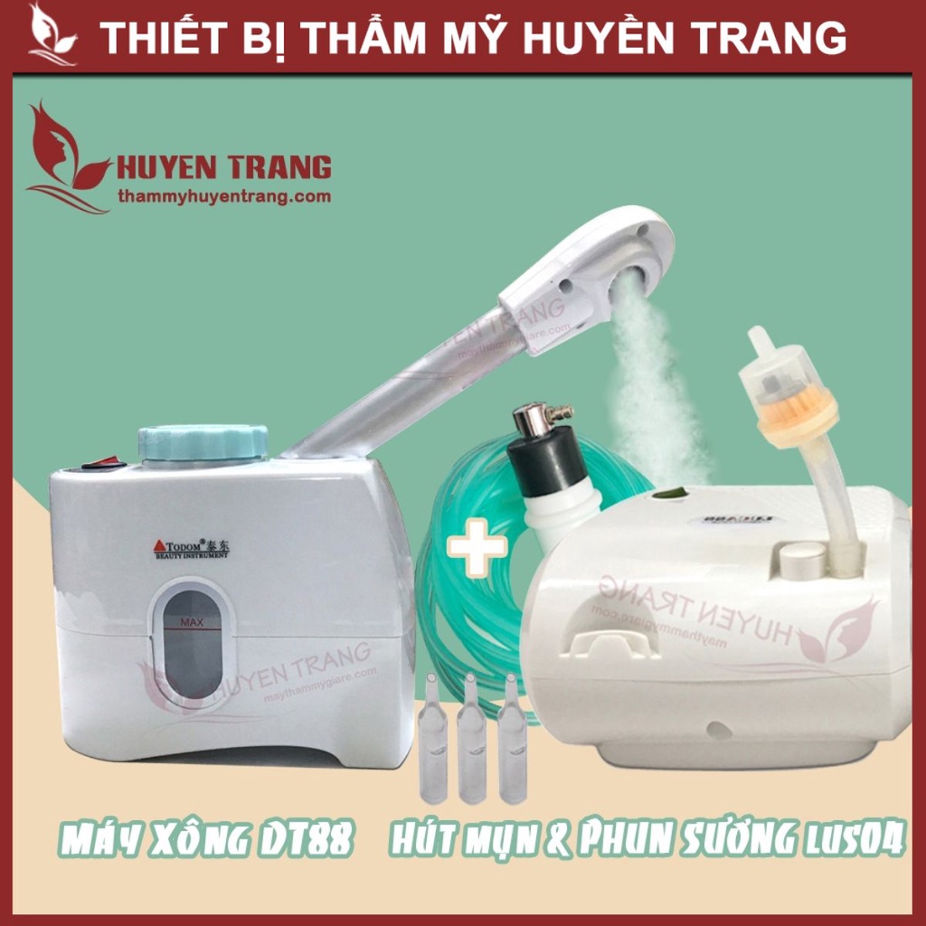 Combo Máy Xông Hơi Mini DT88 (DT33-S) Và Máy Hút Mụn + Phun Sương LUS04 - Thẩm Mỹ Huyền Trang