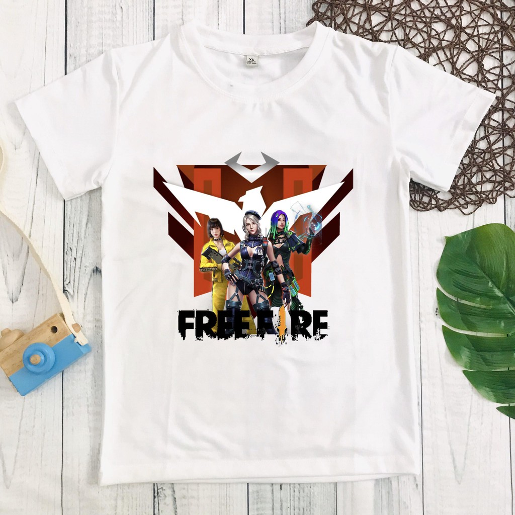 Áo thun cho bé in hình Free Fire Siêu Ngầu, Áo thun mềm mịn, thấm hút mồ hôi cho bé size đại từ 10 - 77kg