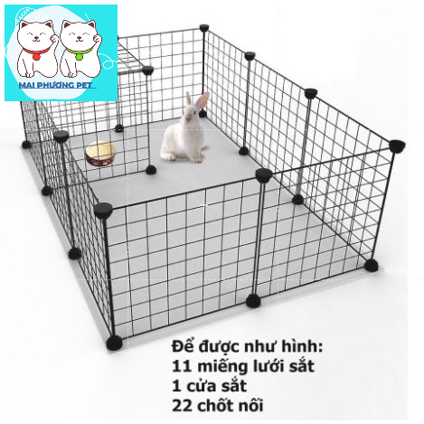 Bộ Chuồng quây chó mèo sóc thỏ (7 loại) bằng sắt sơn tĩnh điện dùng cho thú cưng nhỏ