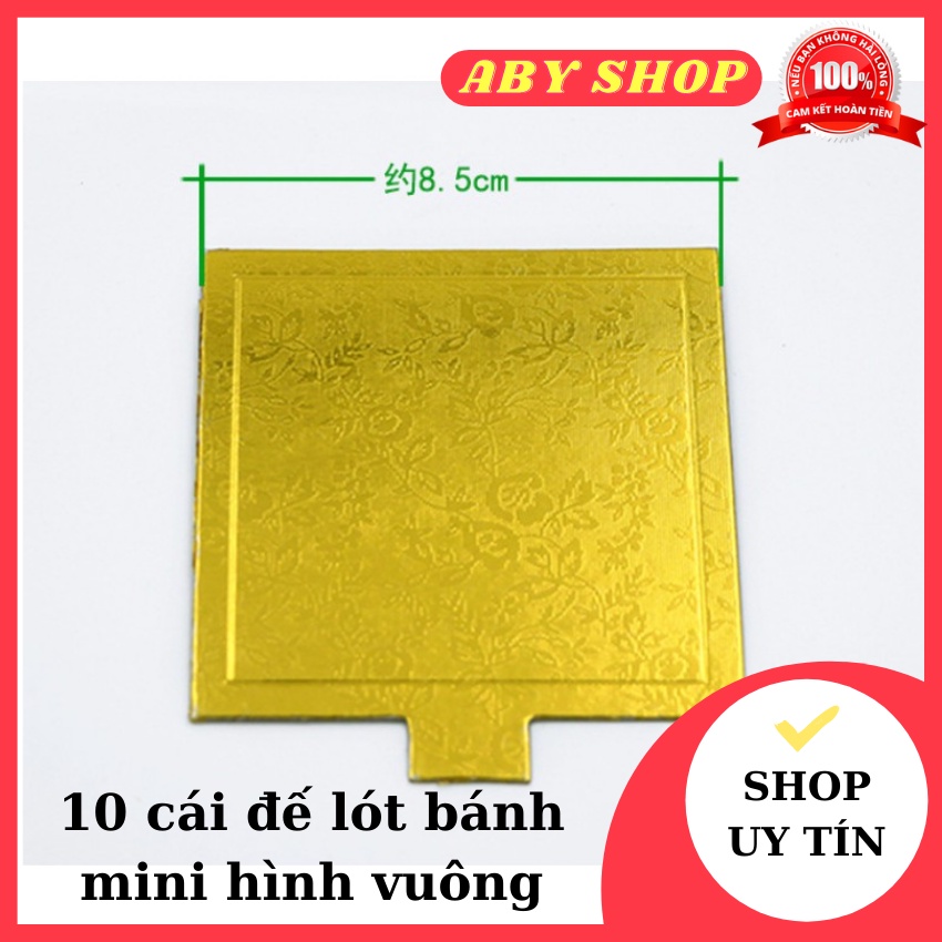Đế lót bánh mousse ⚡ MẪU MỚI ⚡ 10 cái đế lót bánh mini hình vuông 8.5cm