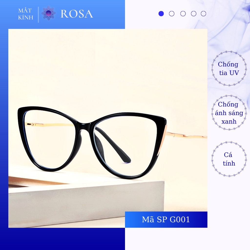 Kính mắt gọng trong suốt thanh lịch - Mã SP G001 - Rosa