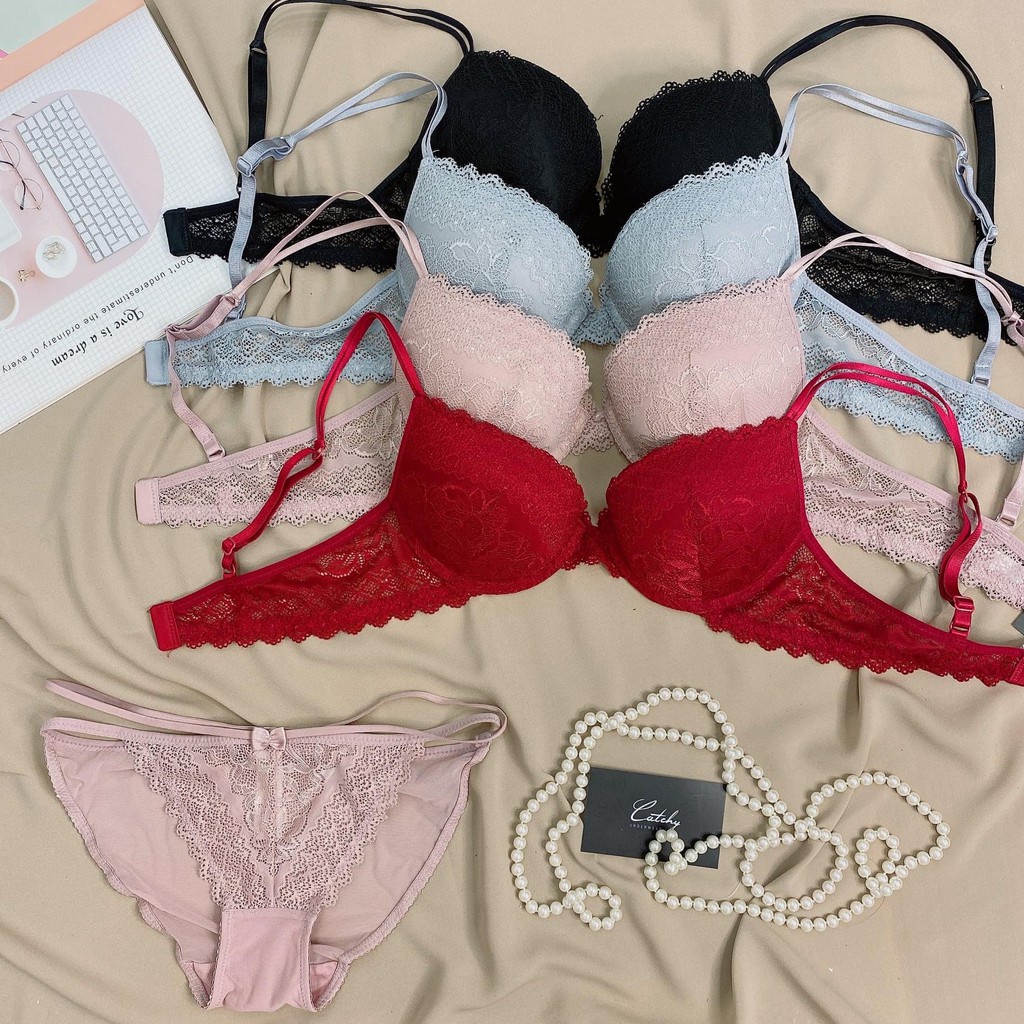 Bộ đồ lót ren cao cấp ,set đồ chip Vic ren quần dây có gọng đệm nâng ngực C199 | BigBuy360 - bigbuy360.vn