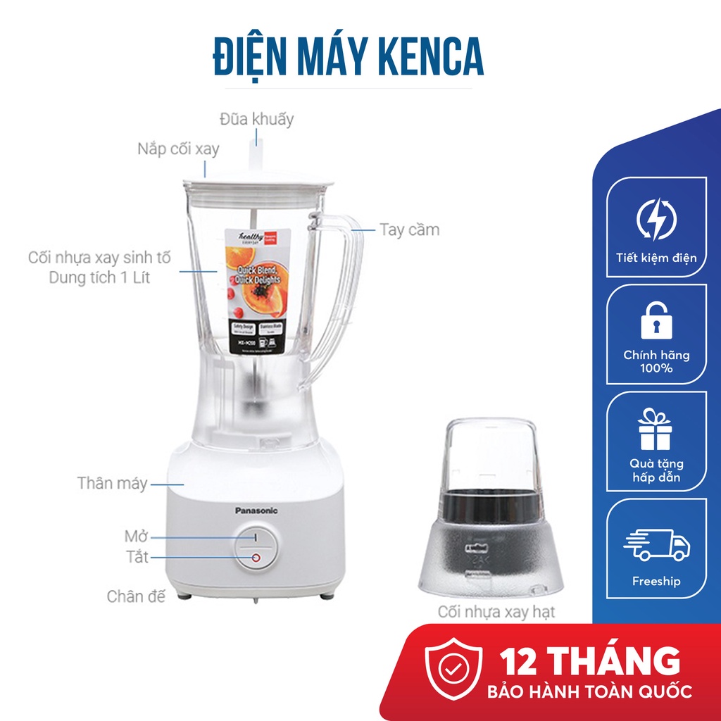 Máy Xay Sinh Tố Panasonic MX-M200WRA - Bảo Hành 12 Tháng - Hàng Chính Hãng - Điện Máy Kenca