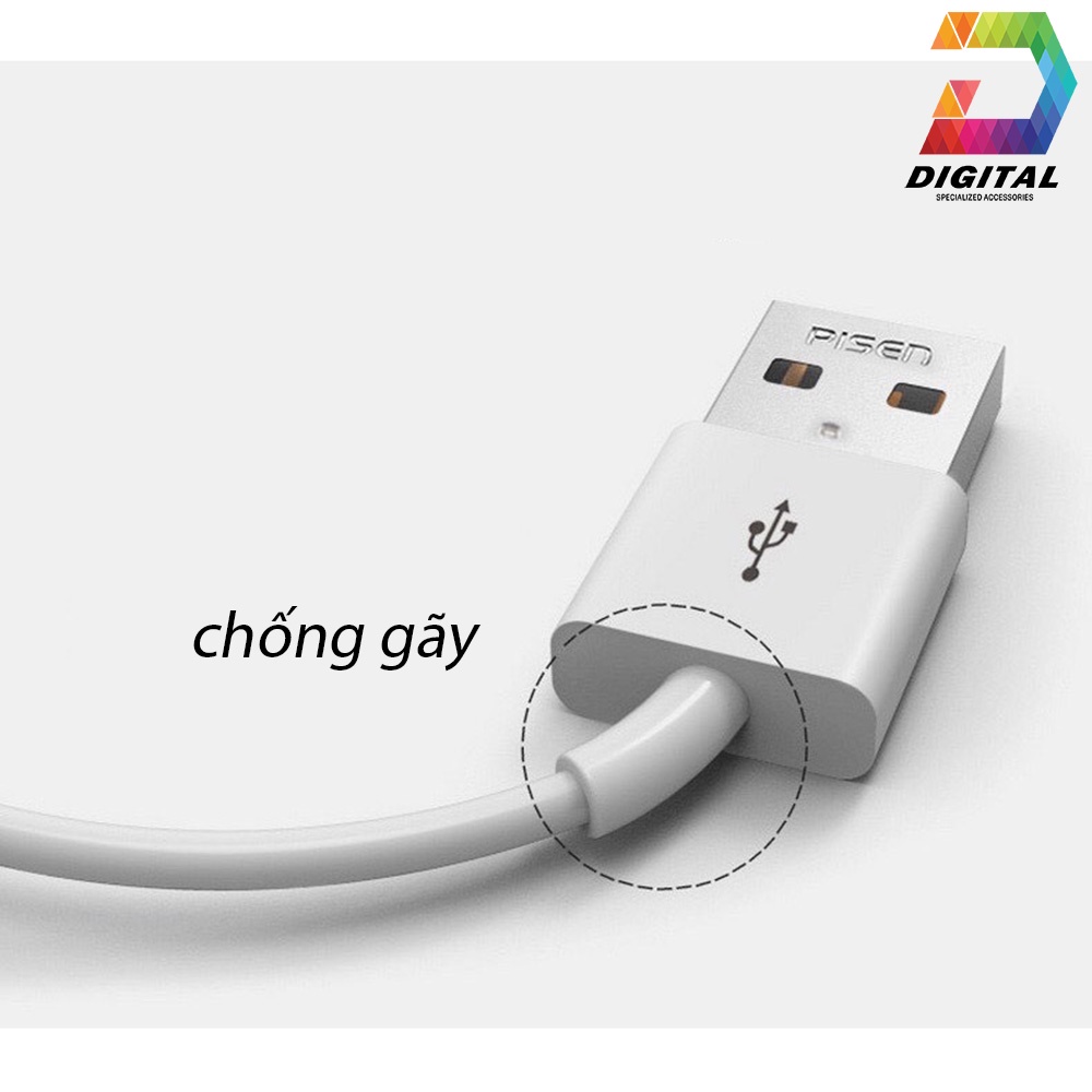 Cáp Sạc Pisen Chính Hãng Dài 1 Mét Dành Cho IPtablet Táo