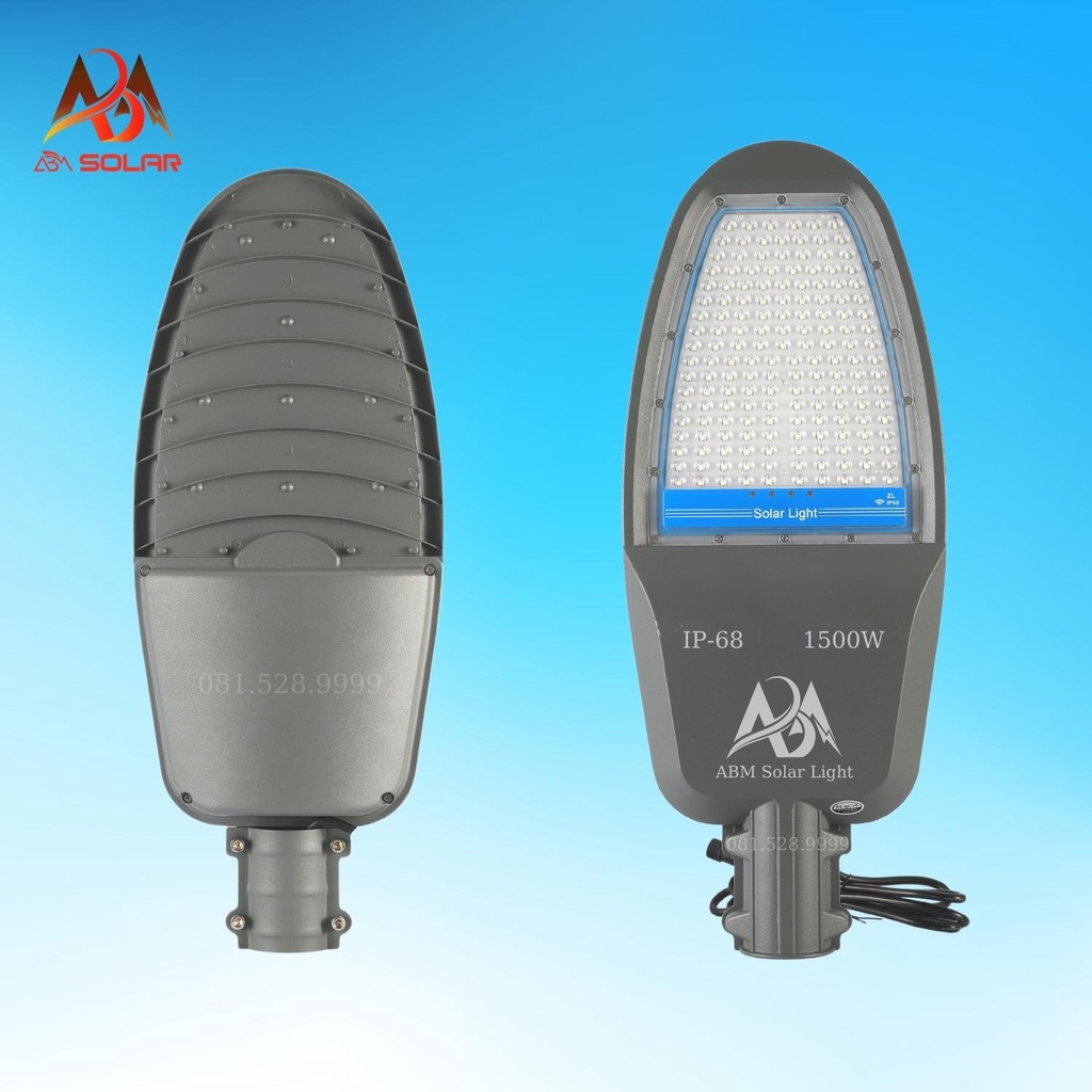 [ 1500w] Đèn Năng Lượng Mặt Trời Công Trình Cao Cấp, Cá Mập 1500W , Sáng Liên Tục 24h, Nhôm Đúc Nguyên Khối- ABM SOLAR