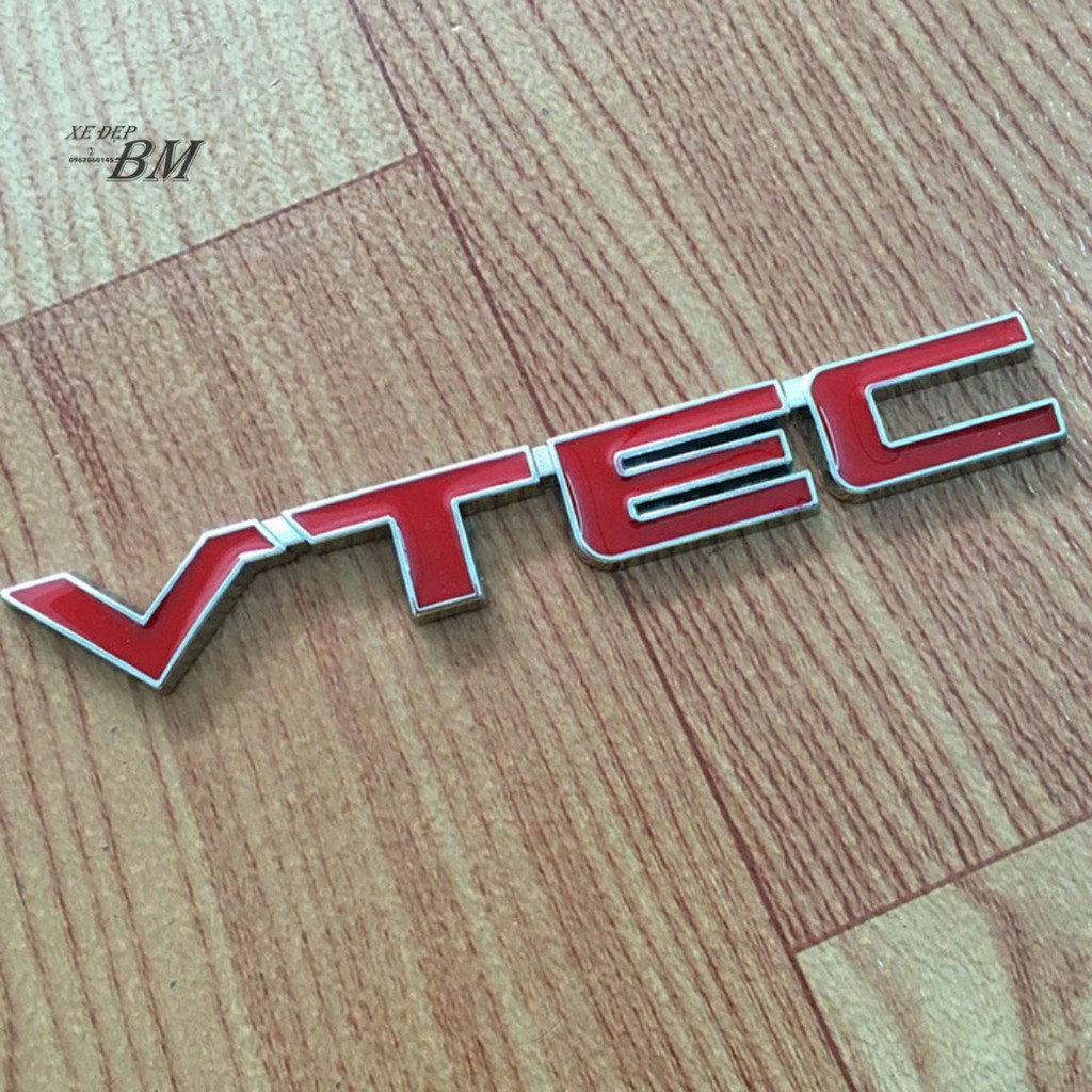 chữ VTEC kim loại dán xe hơi Honda