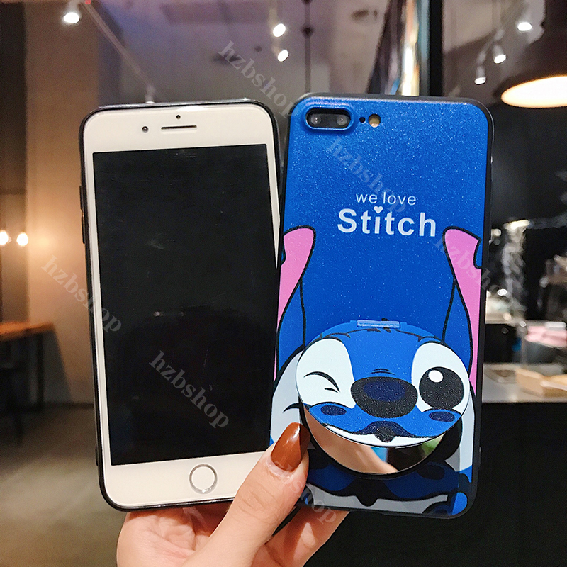 Ốp Lưng Tráng Gương Hình Stitch Đáng Yêu Cho Samsung Galaxy J8 J6 J2 Pro 2018 J2 J4 J5 J6 J7 Prime J3 2017 2015 J1 2016