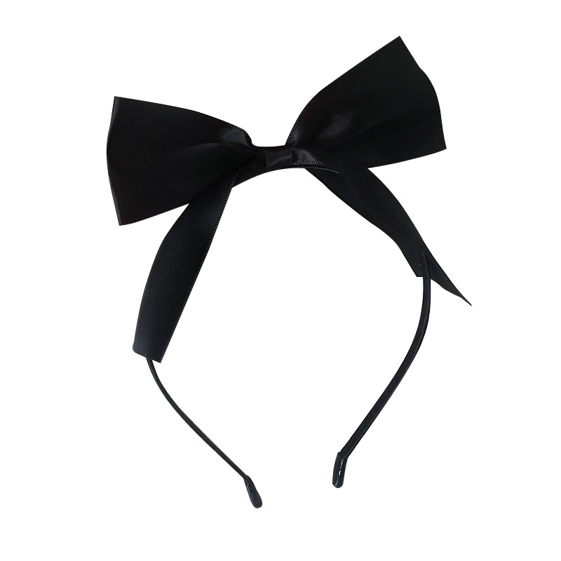 Băng Đô Nơ Cài Tóc Màu Đỏ Đen Thời Trang Mùa Hè Cho Bé Gái