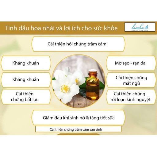 Tinh Dầu Hoa Nhài - Hương Thơm Thiên Nhiên Đại Ngàn - Nguyên Chất Xông Phòng Nhiều Mùi Có Kiểm Định Chất Lượng