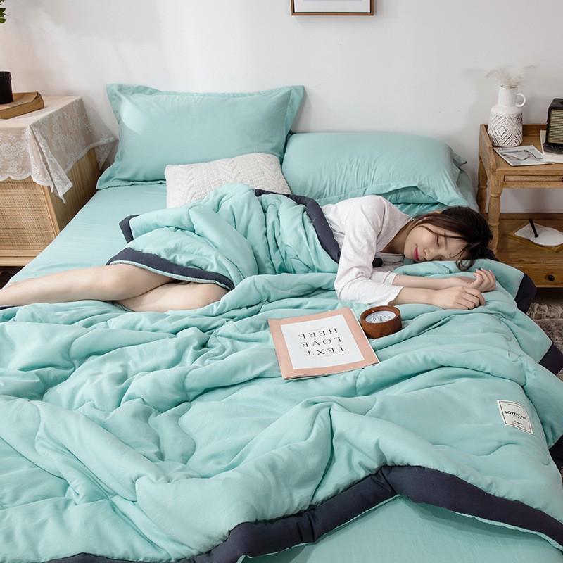 Chăn hè trần bông cotton đũi người lớn chăn zara home văn phòng máy bay 2mx2m2 điều hòa mỏng - Otama Bedding