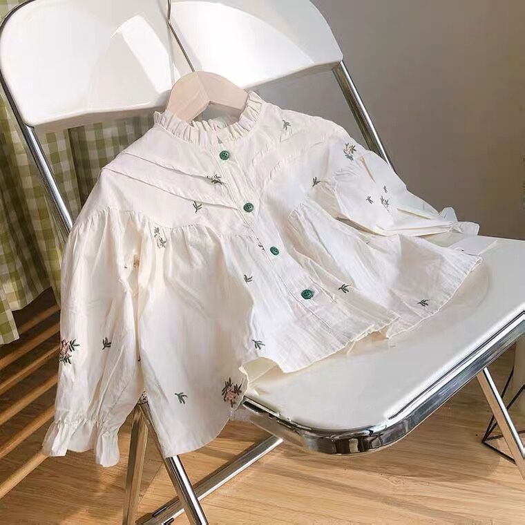 [Babycat] Hàng Có Sẵn Áo Sơ Mi Cổ Đứng In Hoa Phong Cách Nhật Bản Hàn Quốc Dễ Thương Thời Trang Xuân Hè 2022 Cho Bé Gái