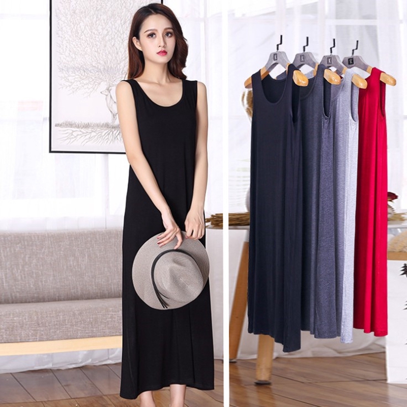 Váy 2 dây dáng suông dài rộng kiểu dáng đơn giản phong cách Hàn Quốc dành cho nữ | BigBuy360 - bigbuy360.vn