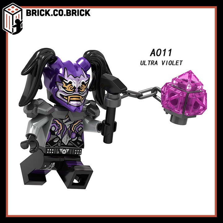 A007 A011 A015 - Đồ chơi lắp ráp minifigures nhân vật lego ninja đeo mặt nạ ultra violet, harumi, misako