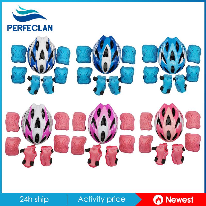 Set 7 Miếng Đệm Bảo Vệ Đầu Gối / Khuỷu Tay / Trượt Ván Dành Cho Trẻ Em