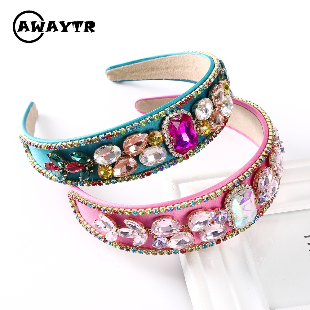 Băng đô bản rộng đính đá sang trọng cho nữ