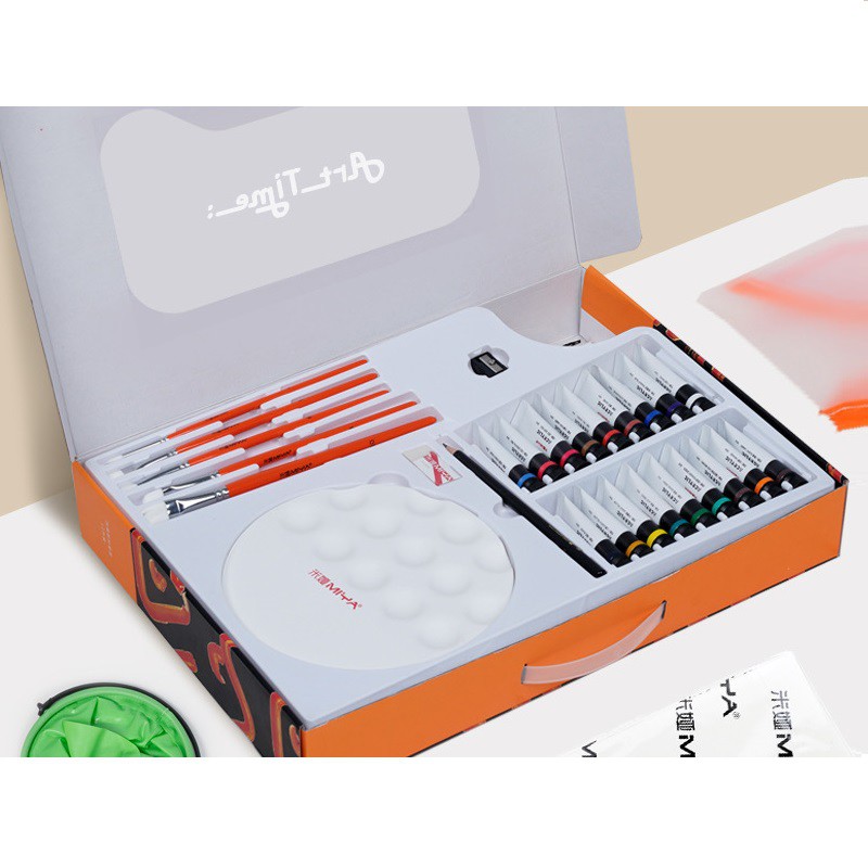 Màu vẽ acrylic Miya  Box set 13 món dụng cụ đầy đủ cho vẽ tranh lên quần áo, giầy dép, tranh tường...