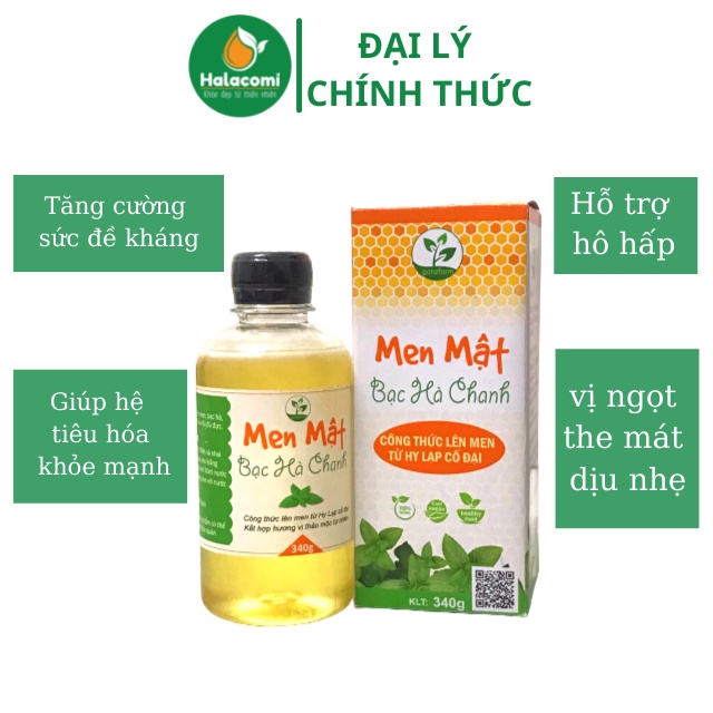 Men Mật Bạc Hà Chanh Gotafarm 250ml/340gr Mật Ong Lên men Tăng cường sức khỏe,tiêu hóa hô hấp tốt_halacomi.officialstore