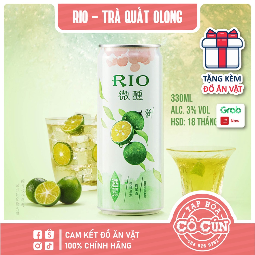 Cocktail Hoa quả cao cấp RIO - Lon 330ml độ cồn 3% - đủ 9 vị cực hot, cực trendy, ngon và dễ uống