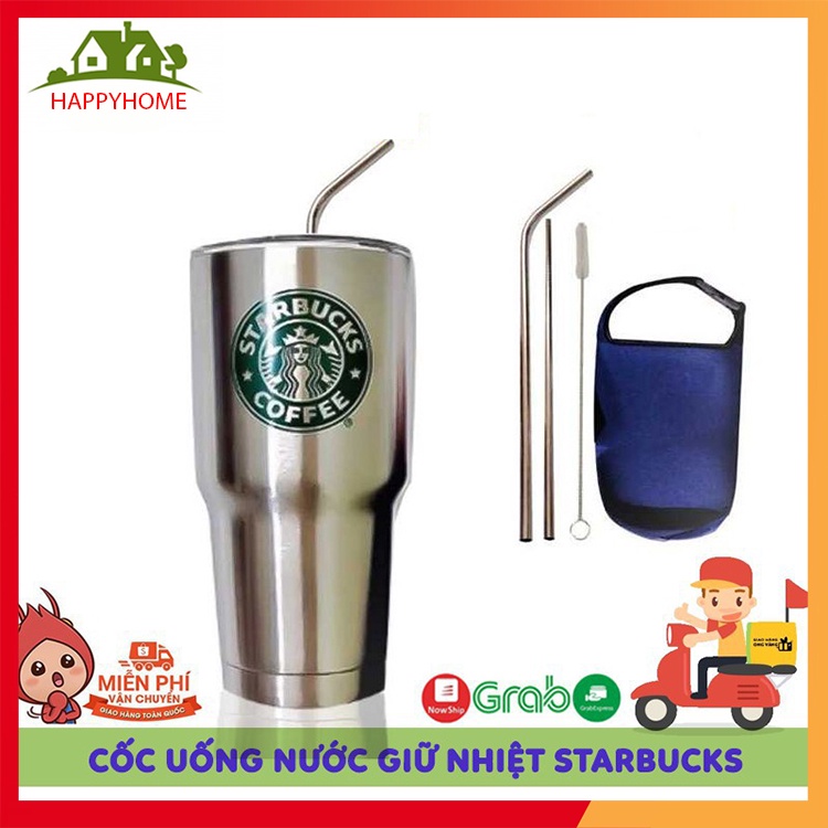 [ 900ML] Cốc Giữ Nhiệt, Bình Nước Giữ Nhiệt, Ly Giữ Nhiệt Yeti Thái Lan  Kèm Túi Xách, 2 Ống Hút Và Cọ Rửa - Ngẫu nhiên | BigBuy360 - bigbuy360.vn