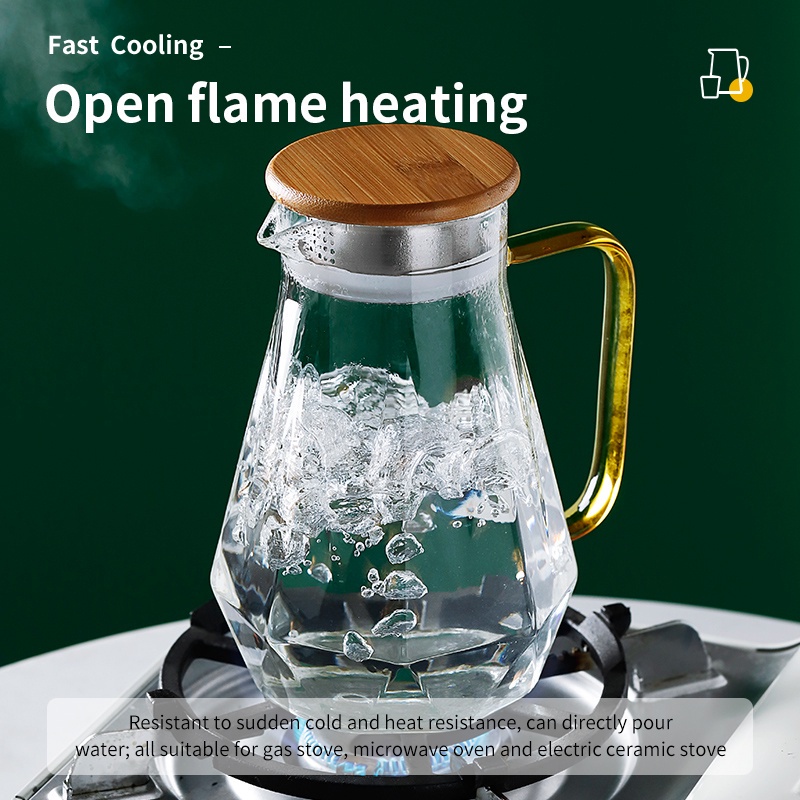 Bình đựng nước ONEISALL bằng thủy tinh có nắp dung tích 1500ml