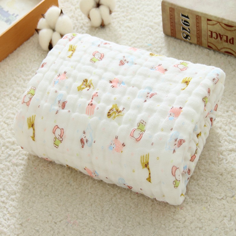 Khăn Xô Cotton Khổ Lớn 110x110cm In Hoạt Hình Dày 6 Lớp PA9899