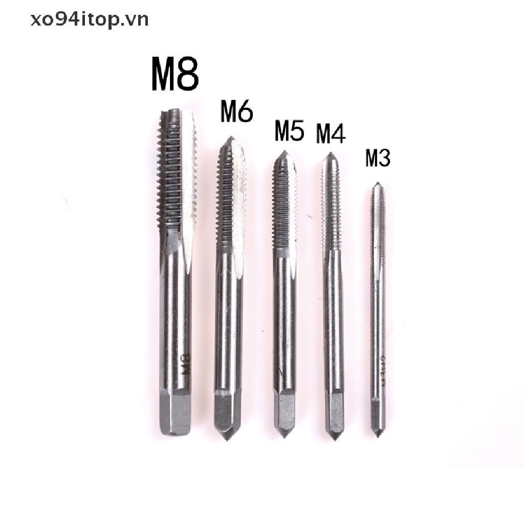 Bộ 5 Mũi Khoan Xoắn M3 M4 M5 M6 M8 3mm-8mm Bằng Tay