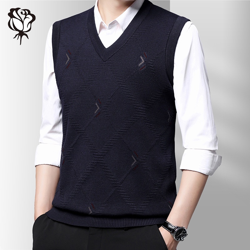 Áo Len Dệt Kim Sát Nách Có 3 Màu Thời Trang Dành Cho Nam Giới