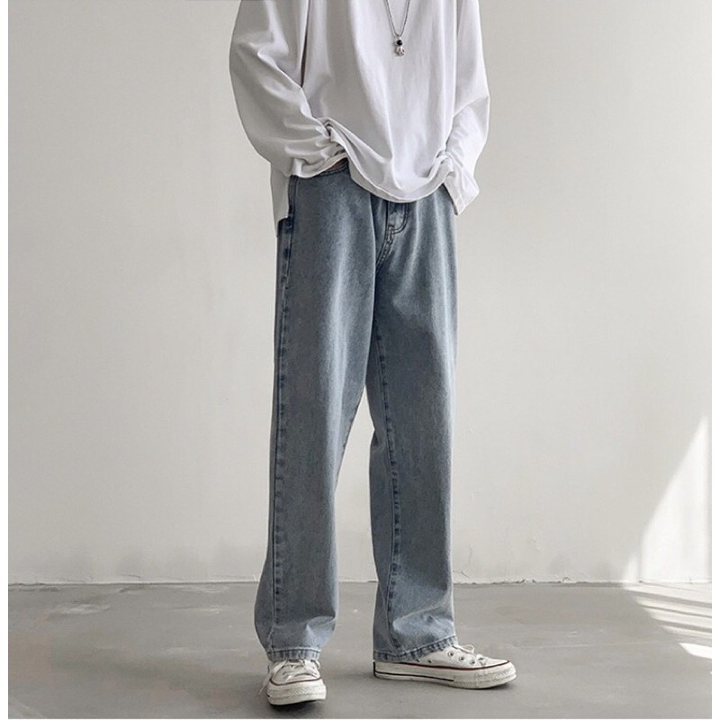 Quần jean nam baggy ống suông, quần bò nam Wash sáng dáng baggy chất demin cao cấp phong cách hàn quốc - 20WE | BigBuy360 - bigbuy360.vn