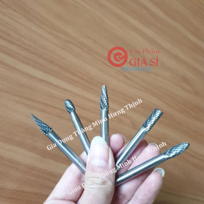Bô 10 mũi hợp kim mài khắc phay vonfram chân cán 6ly dùng cho máy mài khuôn - Bộ 10 mũi ❤️freeship❤️